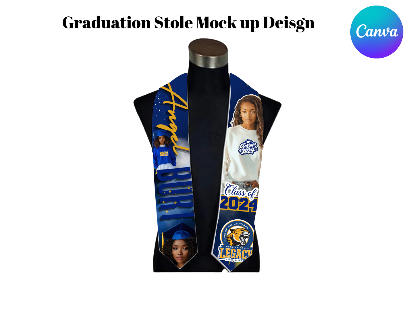 Editable Graduation Stole Mock up Design Bundle