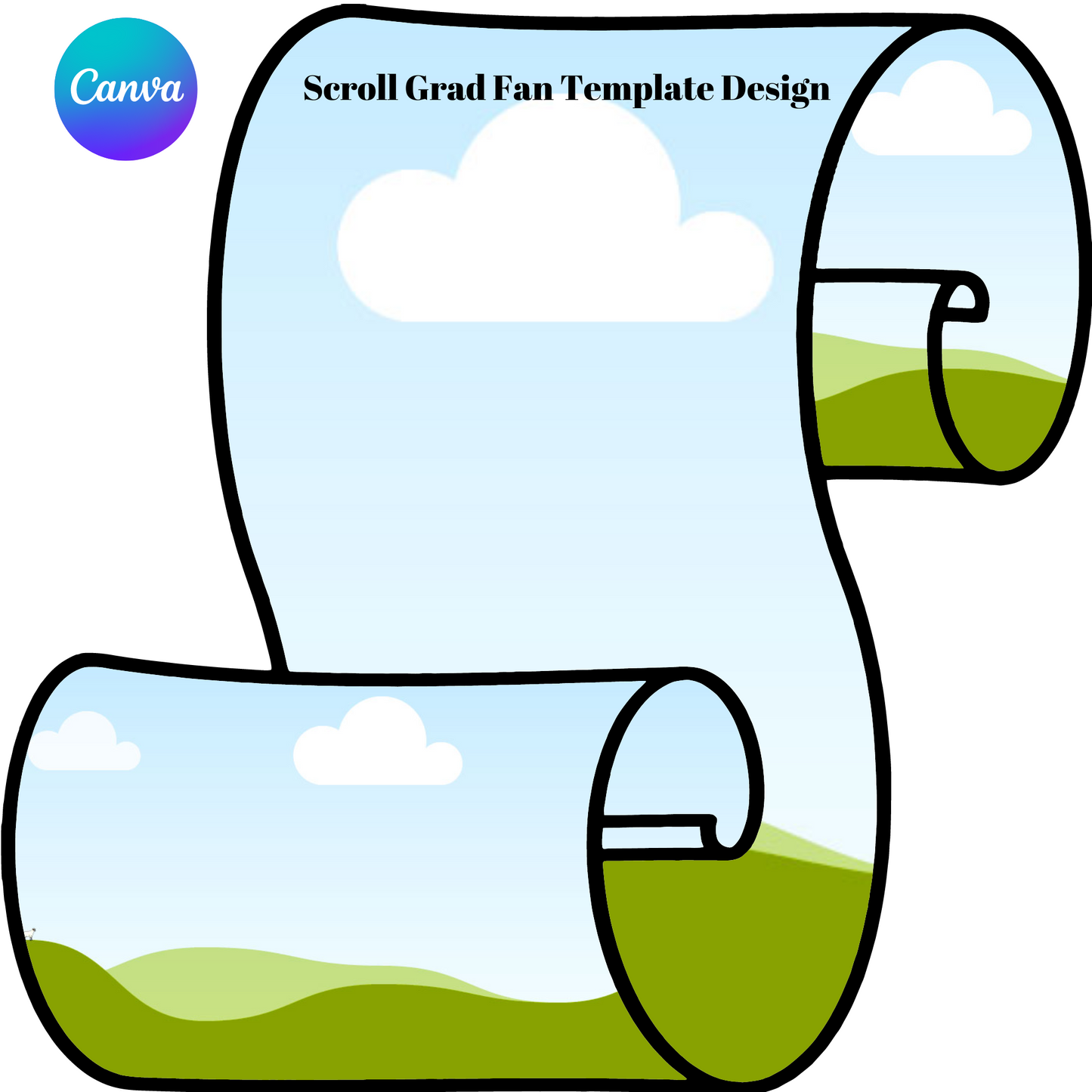 Scroll Grad Fan Template Design